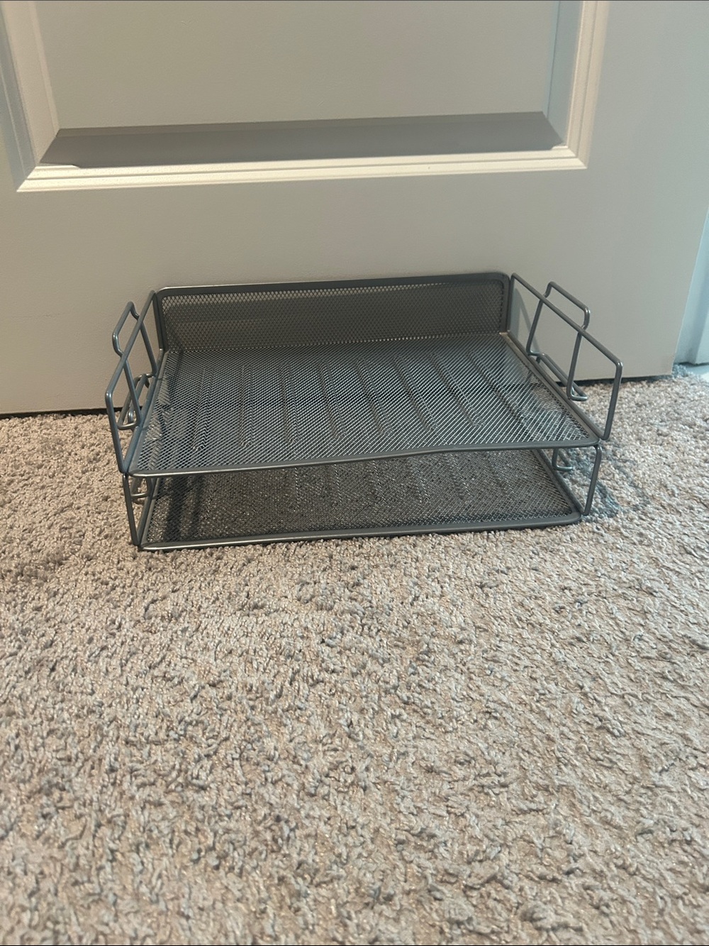 Gray Metal Mesh office desk paper Organizer